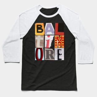 ABSTRACT BALTIMORE WITH VINTAGE LETTERS DESIGN Baseball T-Shirt